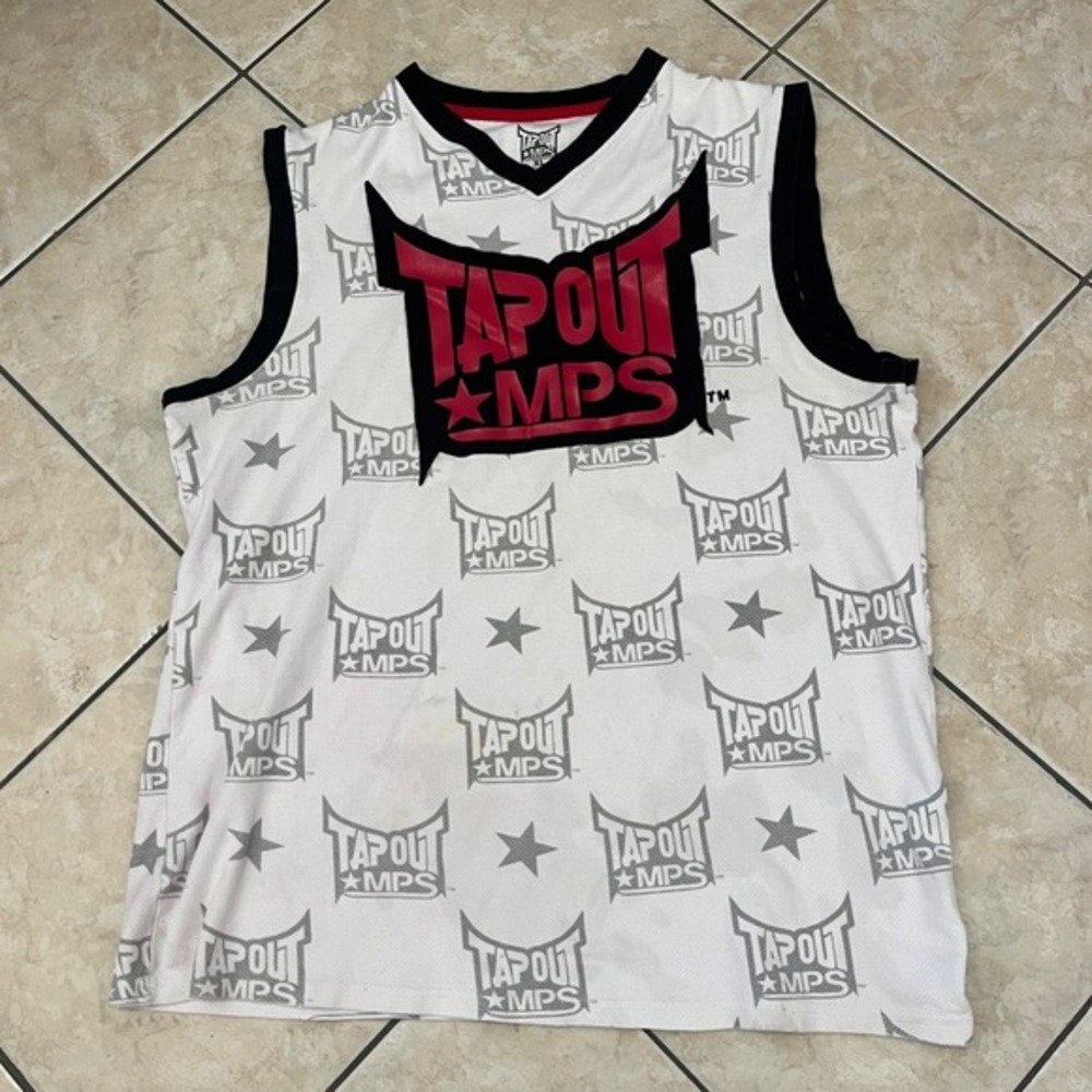 Tapout MPS Men Tank Top XL Y2K MMA All Over Logo Graphic Streetwear Athletic Gym